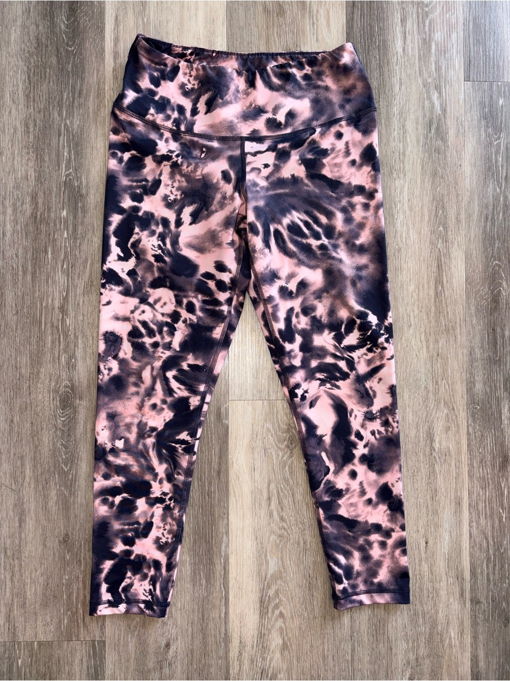 Z by Zella Pink & Black Dye Print Active Leggings size M